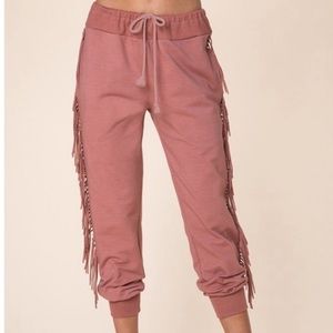 Kittenish Fringe Joggers
